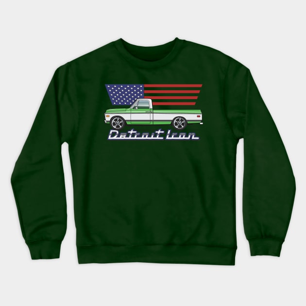 White & Green Truck Crewneck Sweatshirt by JRCustoms44